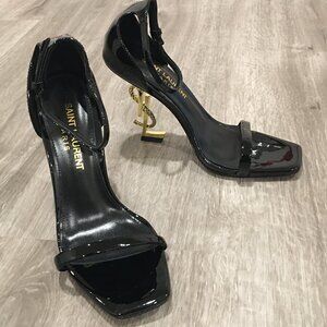 Saint Laurent Oypum Snake Heeled Sandals 37